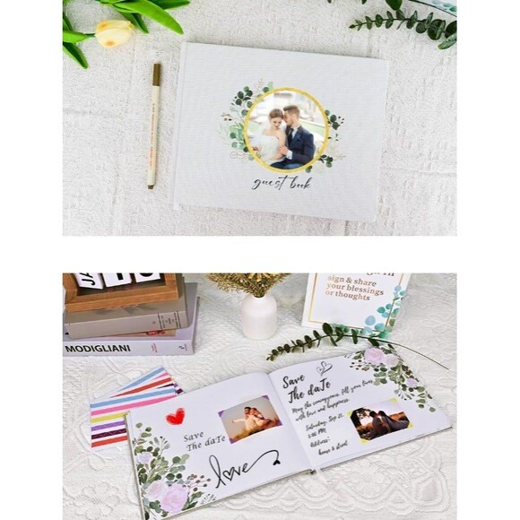 Linen Hard Cover Guest Sign Book - Picture 7 of 7